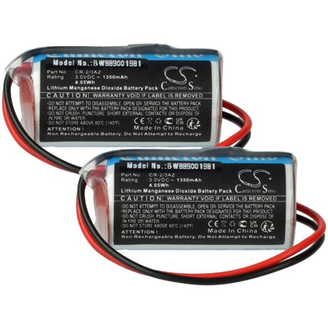 vhbw 2x batteria compatibile con Verisure Camera Detector, Nattsikringspanel, Night Control sistema d'allarme (1350mAh, 3V, Li-MnO2)