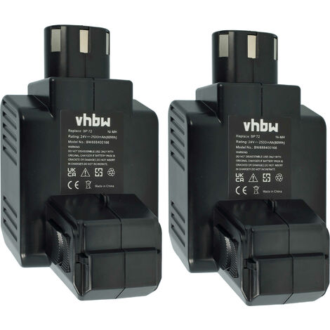 vhbw 2x batteria sostituisce Hilti BP40, 331530 per attrezzo da lavoro (2500 mAh, NiMH, 24 V)