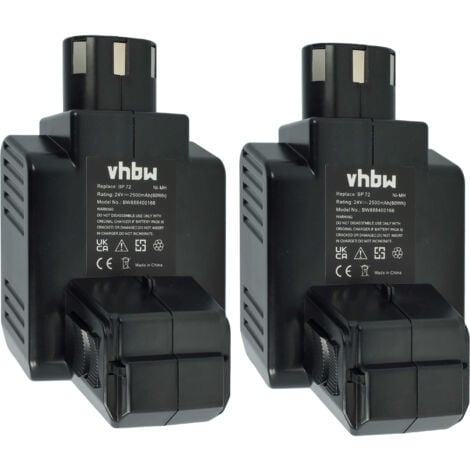 vhbw 2x batteria sostituisce Hilti BP60 per attrezzo da lavoro (2500 mAh, NiMH, 24 V)