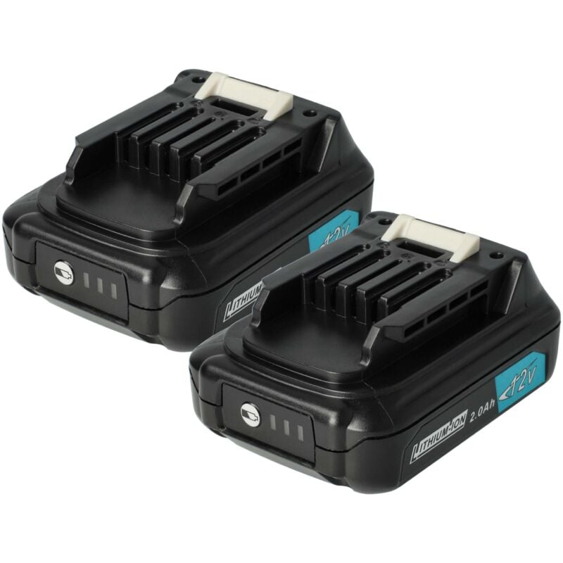 Image of 2x batteria sostituisce Makita 197396-9, 197402-0, 197406-2, 632F39-7, 197390-1, 197402, 197394-3 per utensile elettrico (2000 mAh, Li-Ion, 12 v)