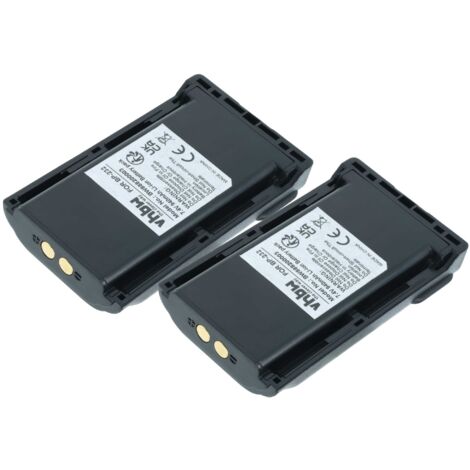 vhbw 2x Batterie compatible avec Icom IC-F15S, IC-F14S, IC-A14S, IC-F15, IC-F14, IC-F16, IC-A14, IC-4011 radio talkie-walkie (940mAh, 7,4V, Li-ion)