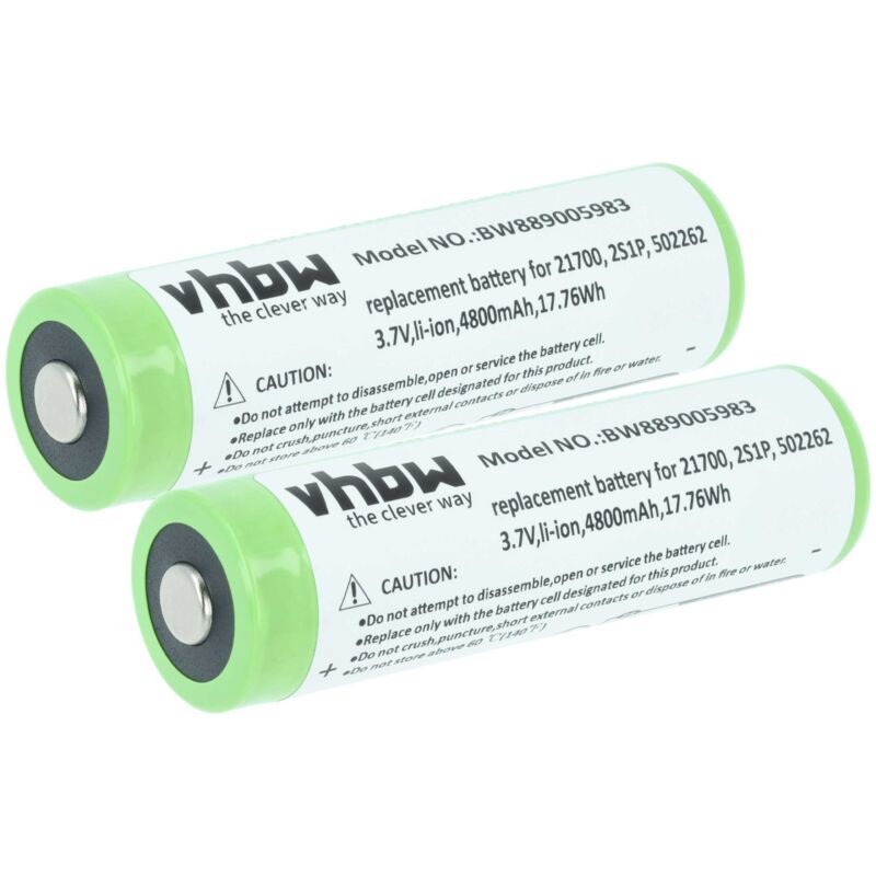 vhbw 2x Batterie compatible avec Ledlenser P7R Core Edition 2020, H7R Core, H7R Signature, H7R Work lampe de poche ou frontrale (4,8Ah, 3,7V, Li-ion) vhbw 2x Batterie compatible avec Ledlenser P7R Core Edition 2020, H7R Core, H7R Signature, H7R Work lampe de poche ou frontrale (4,8Ah, 3,7V, Li-ion)