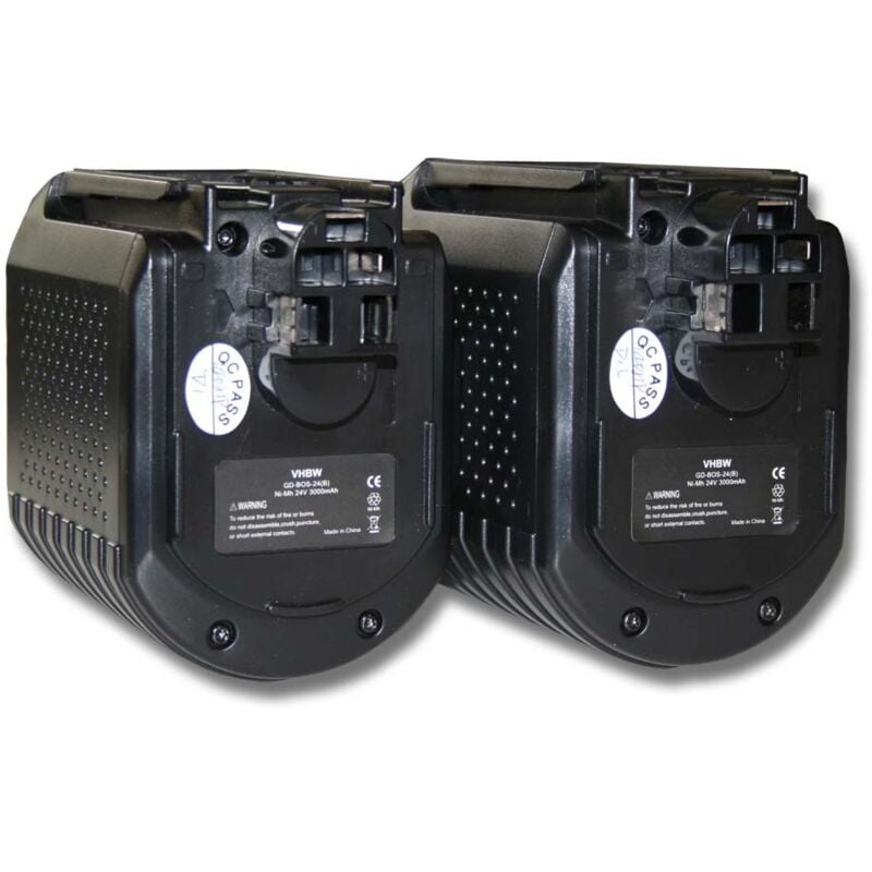 2x Batterie remplacement pour Bosch BAT021 pour outil électrique (3000 mAh, NiMH, 24 v) - Vhbw