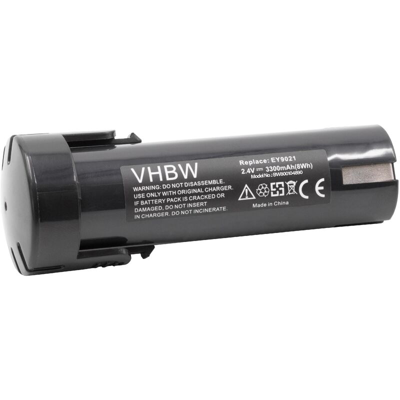 Vhbw - 2x Batterie remplacement pour Panasonic 6538 1, 6539 6, 6540 1, 6545 6, 6546 6, 6547 1, 6550 20 pour outil électrique (3300mAh NiMH 2,4V)