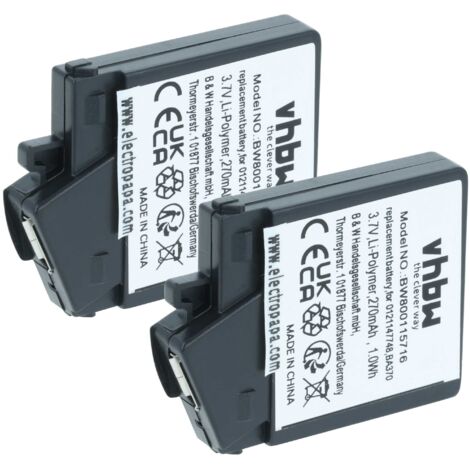 Vhbw 2X Batteries Remplacement Sennheiser BA151 BA150 BA152 - 60mAh 2.4V NiMH Casque Audio Sans Fil