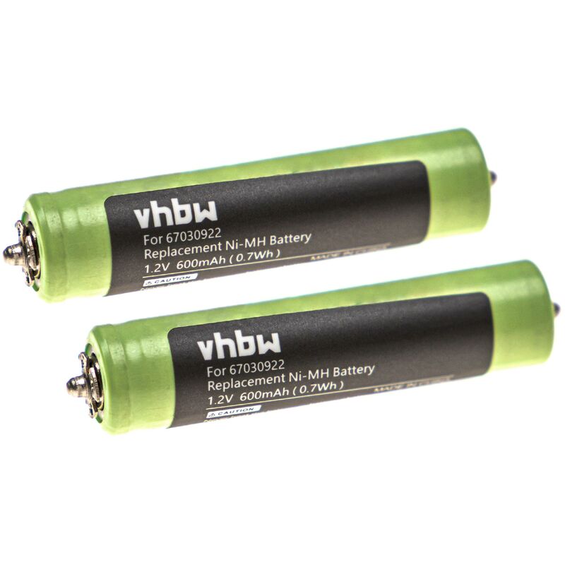 2x Batteries compatible avec Braun 5742, 5743, 5745, 5738, 5739, 5744 TriControl rasoir tondeuse électrique (600mAh, 1,2V, NiMH) - Vhbw