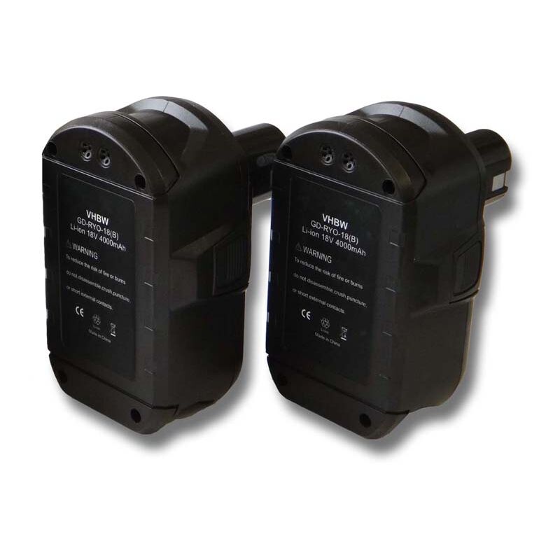 2x Batteries compatible avec Ryobi one+ 18 Volt Cordless Tools, OPS-1820, ORS-1801 outil électrique (4000mAh Li-ion 18 v) - Vhbw