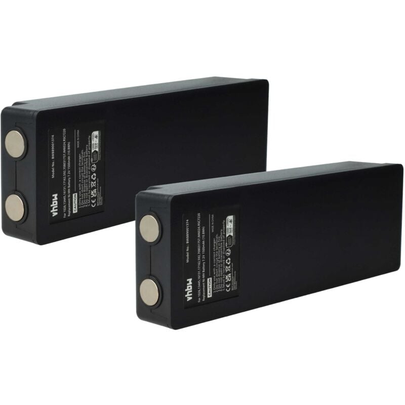 Vhbw - 2x Batterie remplacement pour Scanreco 16131, 17162, 592, 1026, 13445 pour opérateur télécommande industrielle (1500mAh, 7,2V, NiMH)