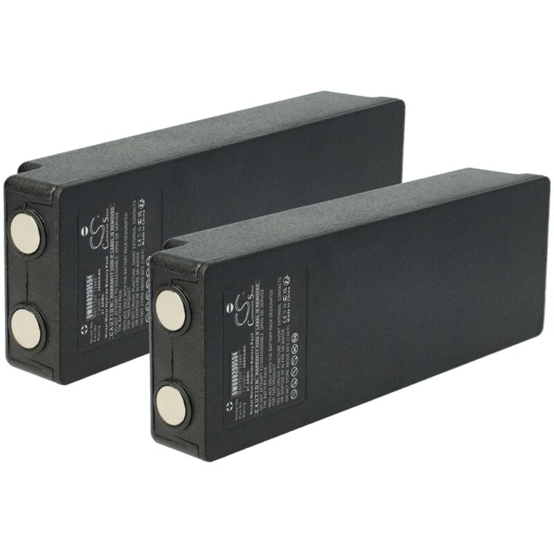 Vhbw - 2x Batterie remplacement pour Scanreco EEA2512, EEA4404, IM6024, 708031757 pour opérateur télécommande industrielle (3000mAh, 7,2V, NiMH)