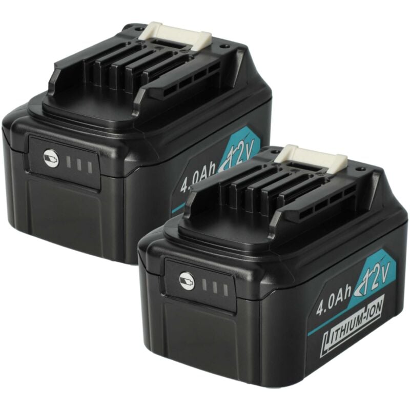 2x Battery compatible with Makita CL106FDSM, CL106FD, CL106FDSY, CL106FDSMW, CL106FDZ, CL106FDSYW Power Tools (4000 mAh, Li-Ion, 12 v) - Vhbw