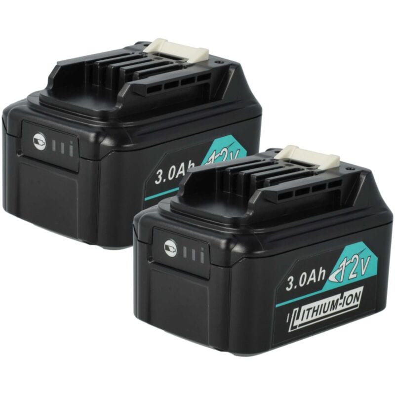 2x Battery compatible with Makita DMR108, DF333DSAX6, DMR107, DS032, DMR202, DMR110, DF332DZ Power Tools (3000 mAh, Li-Ion, 12 v) - Vhbw