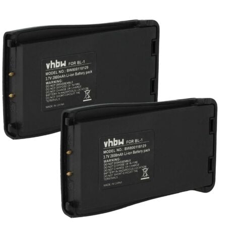 vhbw 2x Battery compatible with Retevis H777 Radio, Walkie-Talkie (2800 mAh, 3.7 V, Li-Ion)