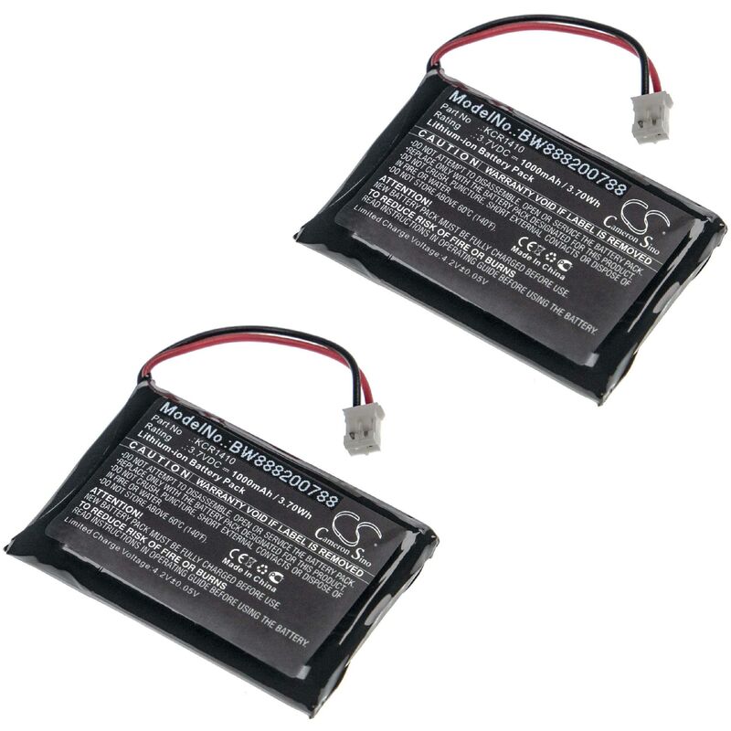 2x Battery Replacement for Sony LIP1522, KCR1410 for Games Console Controller (1000 mAh, 3.7 v, Li-ion) - Vhbw