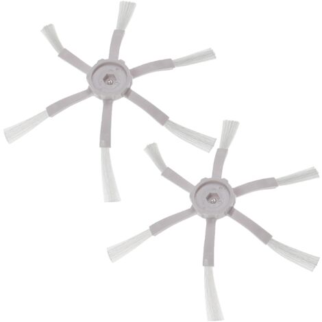 vhbw 2x Brosse latérale compatible avec Xiaowa E35, C10, E20, E25 robot aspirateur - Lot de brosses, blanc