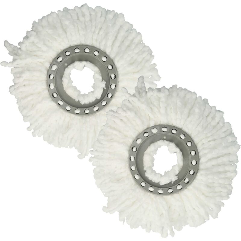 

2x cabeza fregona compatible con Leifheit Clean Twist Disc Mop, Clean Twist Mop fregona - de repuesto, microfibra, blanco - Vhbw