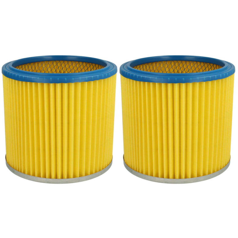 vhbw 2x Cartridge Filter compatible with Aldi Workzone Vacuum Cleaner - Blue Yellow