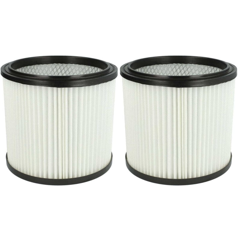 vhbw 2x Cartridge Filter compatible with Aqua Vac 1000, 2000 Plera, 3000 Plus, 6160 F, 6160 P dustri, 6200 F, 6200 P Bulldog Vacuum Cleaner - White