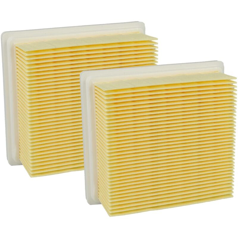 Vhbw - 2x Cartridge Filter compatible with Starmix av P-615, av P-15 18V Wet and Dry Vacuum Cleaner - Yellow White 3000 cm²