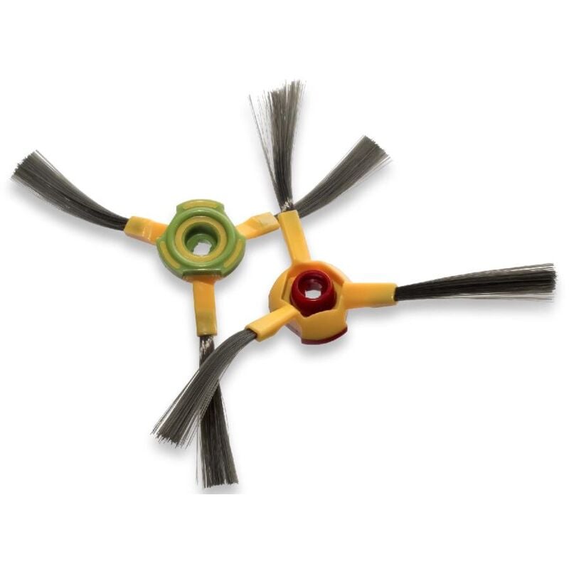 

vhbw 2x cepillo lateral compatible con Ecovacs Deebot D68, D73, D76 robot aspirador -Set cepillos, izquierda/derecha, negro / rojo / verde / amarillo