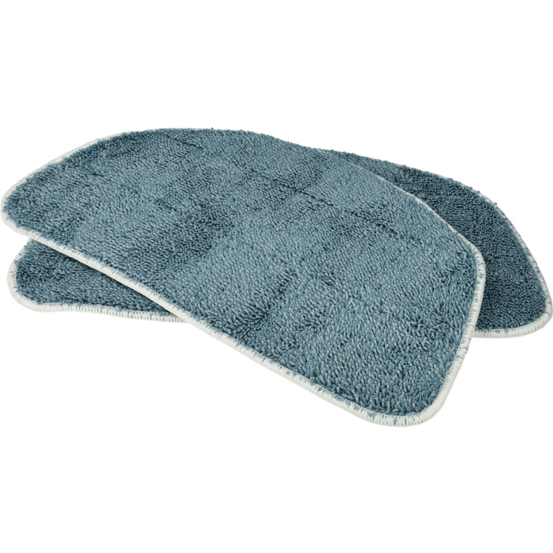 Vhbw - 2x Cleaning Pad compatible with Leifheit 11940, 11942 Hot Spray Steamer, Steam Mop - Microfibre grey-blue
