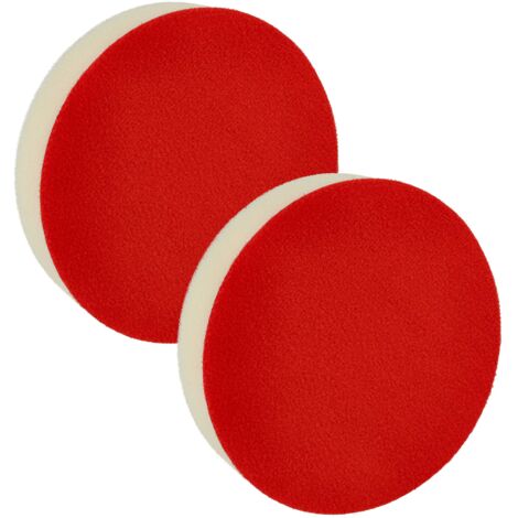 vhbw 2x disco pulidor, esponja de pulir reemplaza Bosch 2608613005 para lijadoras excéntricas y orbitales - 13 cm de diámetro, 14 g, rojo, blanco