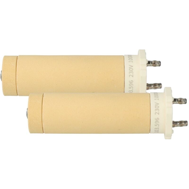 Vhbw - 2x Élément chauffant remplacement pour Leister 103.596 pour pistolet soudeur à air chaud - Noyau en céramique, 3 x 10,3 cm