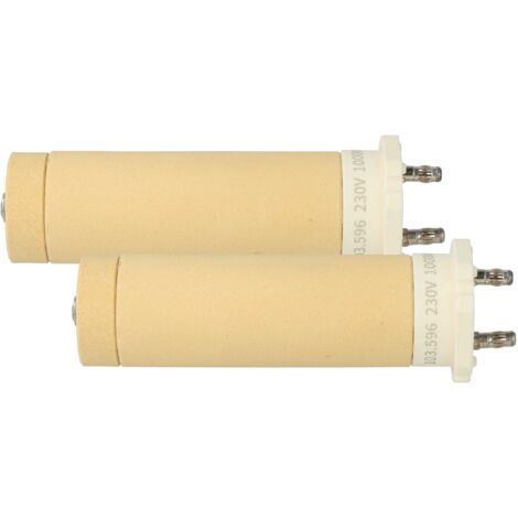 vhbw 2x Elemento calefactor compatible con Leister Triac S, AT, ST pistola de soldadura de aire caliente - Cerámica, núcleo de calefacción, 3 x 10,3 cm