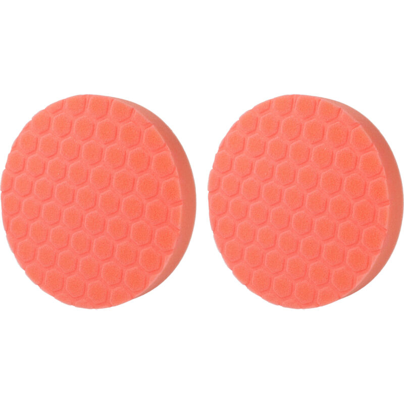 2x Eponge de polissage standard pour polisseuse - 15 cm diam. de travail - orange - hexagonale - Vhbw
