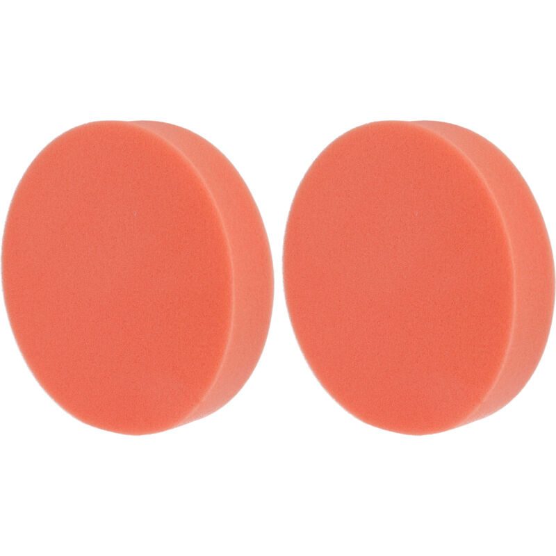 Vhbw - 2x Eponge de polissage standard pour polisseuse - 15 cm diam. de travail - orange - lisse / plate