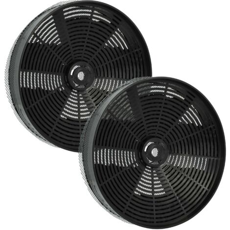 vhbw 2x Filter Activated Carbon Filter compatible with Electrolux EFT690B 95510141500, EFT690K 95510141600 Extractor Fan - With protective mesh filter