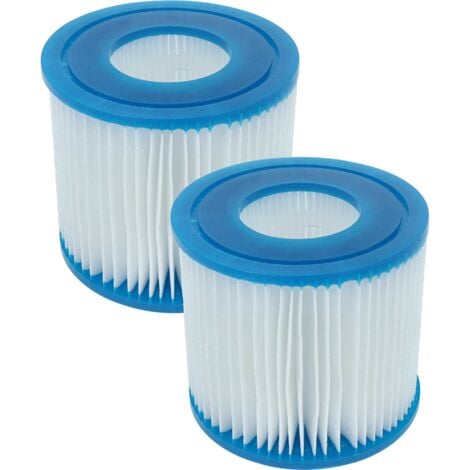 vhbw 2x Filter Cartridge Type VII compatible with Bestway Lay-Z-Spa Siena, Saint Tropez Pool - Spare Filter Blue White