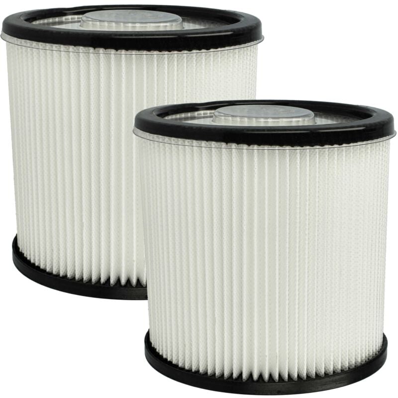 Vhbw - 2x Filter compatible with Scheppach NTS20, NTS16 Vacuum Cleaner - hepa filter Black White