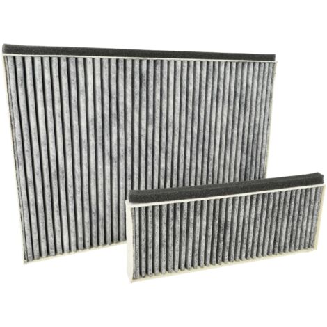 vhbw 2x Filter kompatibel mit Bosch DWK98JQ60/02, DWK98JQ60/01, DWK98JQ60 Dunstabzugshauben - 2x Aktivkohlefilter Grau Weiß
