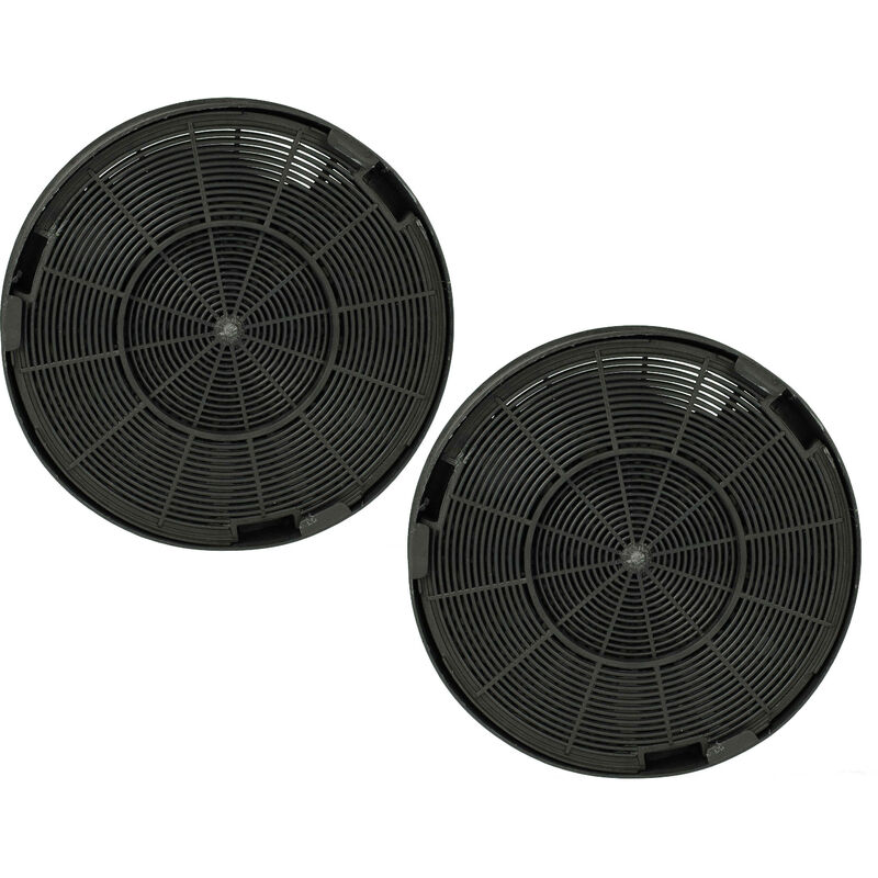 Vhbw - 2x Filtre à charbon actif compatible avec Beko 8849773200, 8849783200, 8863493200, 8863503200, CWB6441XNH, CWB9441XNH hotte aspirante - 19,6 cm