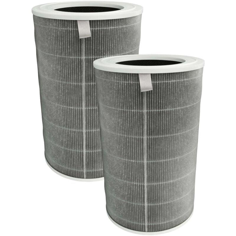 vhbw 2x Filtre à charbon actif remplacement pour Xiaomi 6934177743672, M15R-FLP-GL pour purificateur d'air - Filtre à air H12 gris / blanc