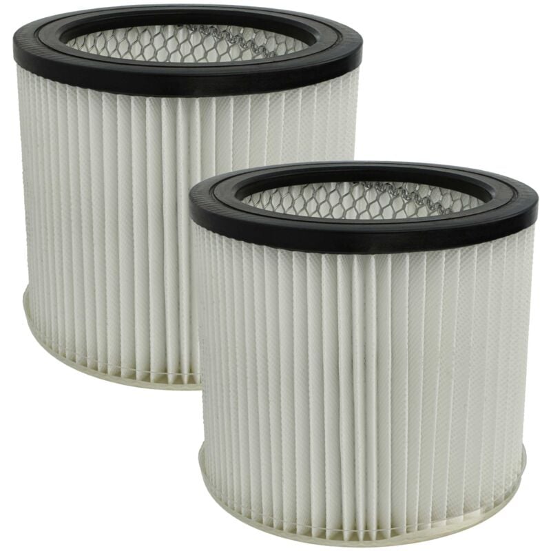 2x filtre plissé compatible avec Scheppach NTS30 Premium aspirateur à sec/humide - noir / blanc - Vhbw