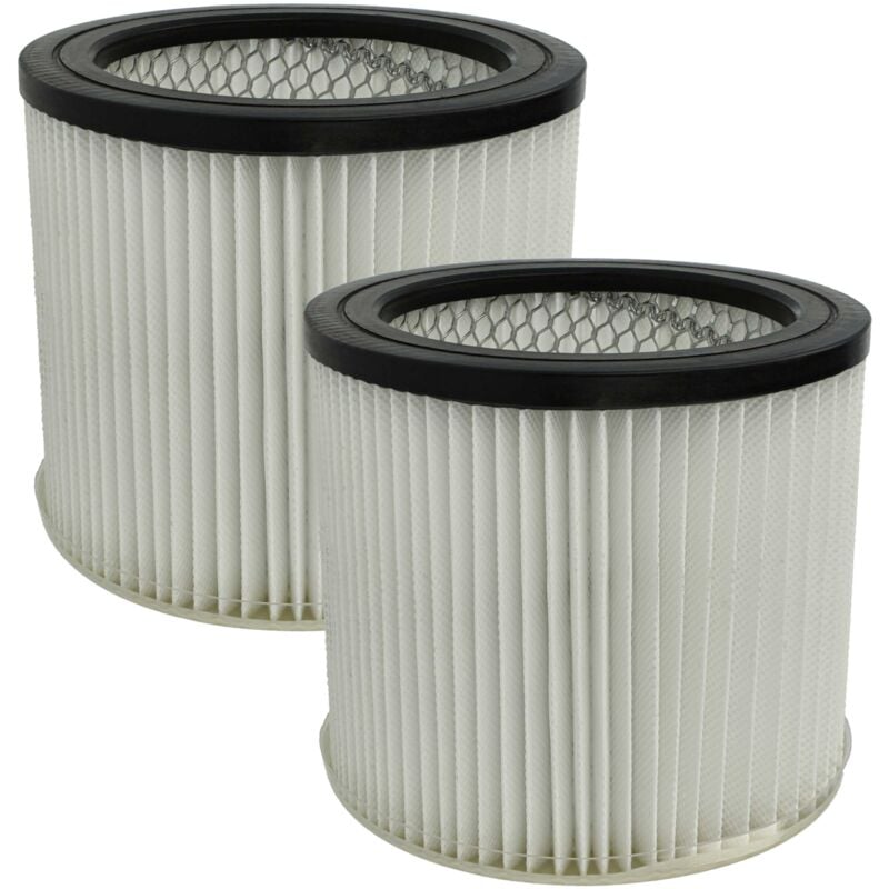 2x filtre plissé remplacement pour Scheppach 7907709719 pour aspirateur à sec/humide - noir / blanc - Vhbw