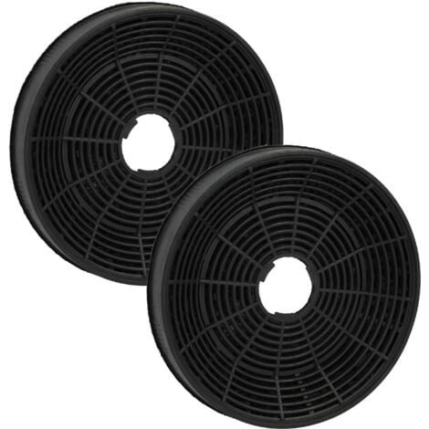 vhbw 2x Filtres à charbon actif compatible avec Beko 8848783200, 8848803200, 8848793200, 8851313200, HCA 62540 B hotte aspirante - 16 cm