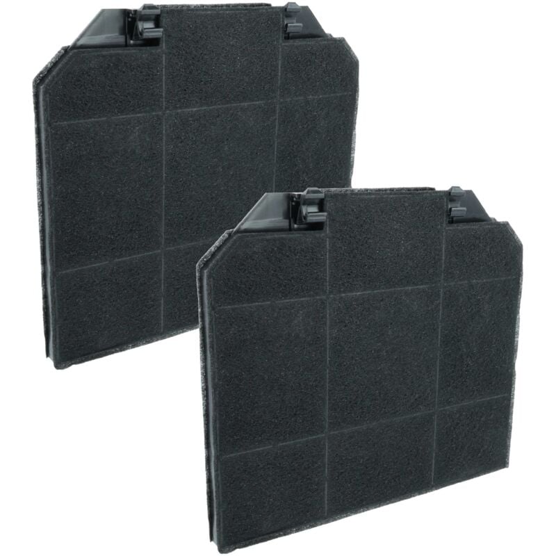 Vhbw - 2x Filtres à charbon actif compatible avec Husqvarna 94249250700 QFC60360X, 94249028300 QFC90150X hotte aspirante - 26,5 x 23,5 x 1,5 cm