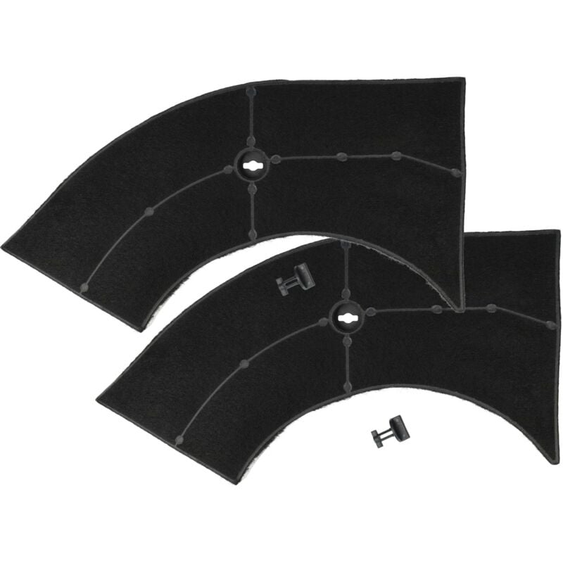 vhbw 2x Filtres à charbon actif compatible avec Whirlpool AKR 400 ME, AKR 403 WH, AKR 400 NE, AKR 400 WH hotte aspirante - 28 x 13,3/9,5 x 2,6 cm