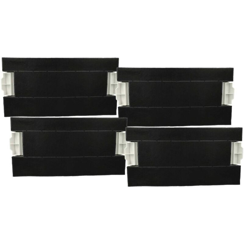 Vhbw - 4x Filtres à charbon actif remplacement pour Siemens DHZ4556, Z5144X5, LZ45500, Z5144X1 pour hotte aspirante - 39,8 x 19,6/17,4 x 2,9 cm