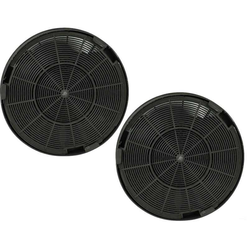 vhbw 2x Filtre à charbon actif compatible avec Franke Active Kitchen FAK 607 XS, Active Kitchen FAK 907 XS hotte aspirante - 19,6 cm