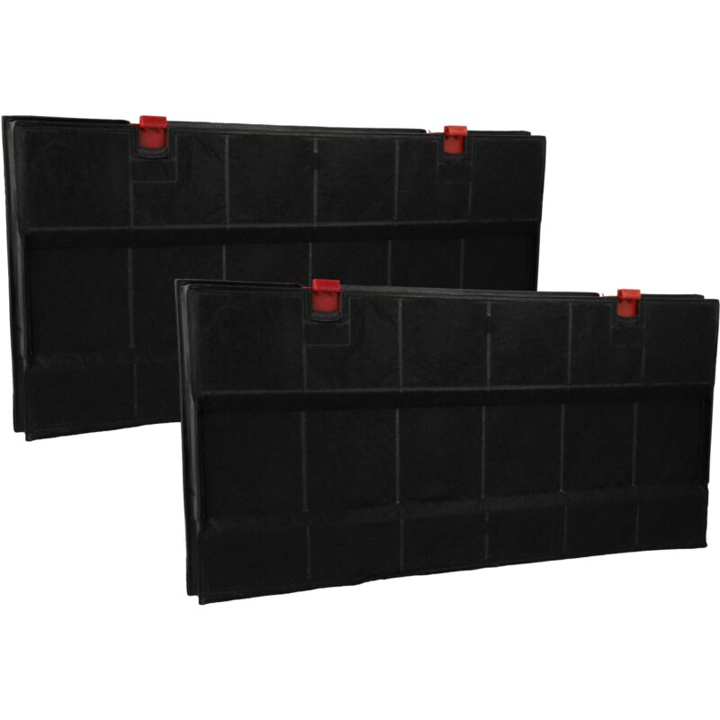 2x filtro de carbón activado compatible con Bauknecht DEHL36601SW, DEHL36601WS, DEHL3660BR, DEHL3660BR1 campanas cocina - 43 x 21,7 x 3,3 cm - Vhbw