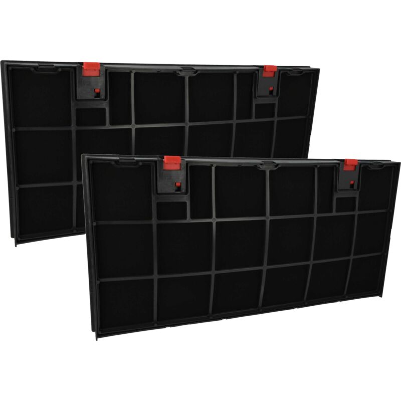 vhbw 2x filtro de carbón activado reemplaza WPro 9029793669, 50290644009, 610899421, 481281718526 para campanas cocina - 43 x 21,2 x 2,7 cm