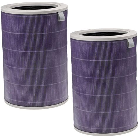 vhbw 2x Filtro HEPA compatible con Xiaomi Mi Air Purifier 2S purificador aire - Filtro de repuesto con filtro carbón activado, antibacteriano