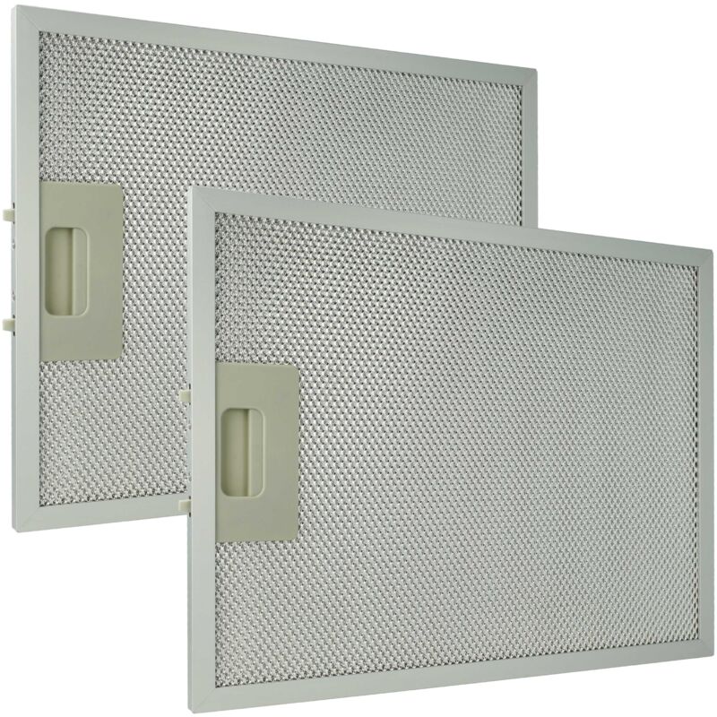 2x Filtro metálico de grasa compatible con Klarstein Sancta Clara 60, 90 campana extractora aluminio - Vhbw