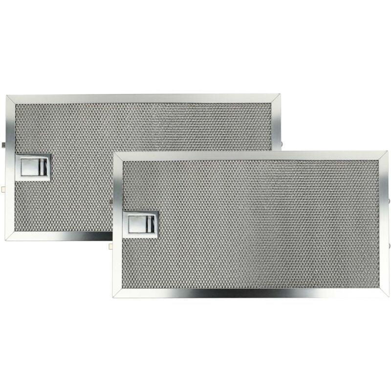 2x Filtro metálico de grasa compatible con Miele da 101, da 101 ext, da 191, da 191 ext, da 199, da 199-2, da 209 campana extractora metal - Vhbw