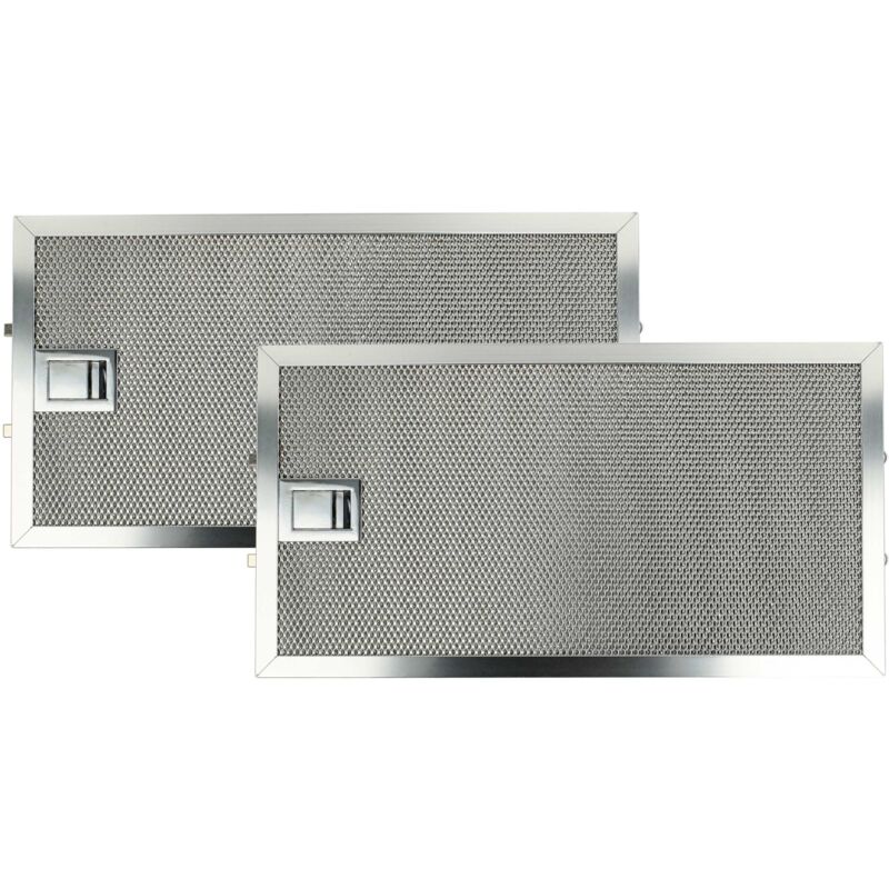 2x Filtro metálico de grasa compatible con Miele da 209-2, da 209-2 ext, da 211, da 219, da 219-1, da 219-2, da 209-1 campana extractora metal - Vhbw