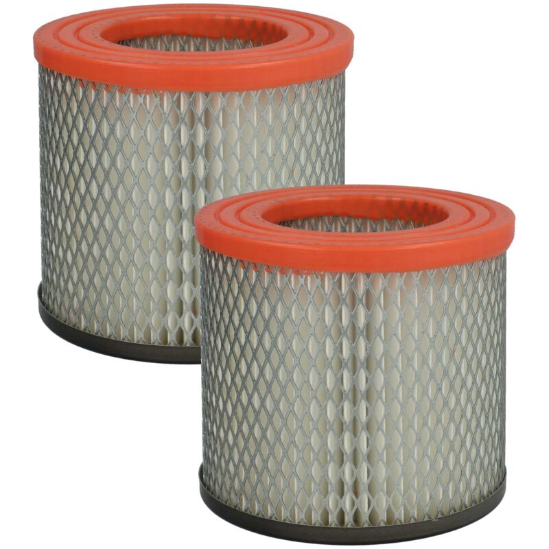 2x Filtro plisado compatible con Güde GA18L 1200W, ga 18 l, as 18-201-05 - 58580 aspiradora - Naranja Negro Gris Blanco - Vhbw