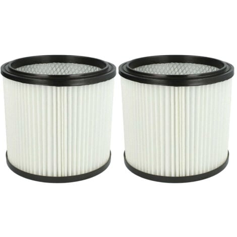 vhbw 2x Filtro plisado compatible con Shop-Vac 7408 P, Euromac V 10, Hobby Vac 1000, Plus 1001 aspiradora - blanco